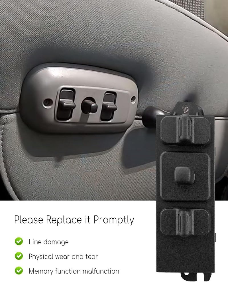 Tavaski Power Seat Switch Front Driver Side Fit for Chrysler Town & Country Imperial Dodge Ram Dynasty Grand Caravan Shadow Jeep Cherokee Wrangler 1989-1995 Replace 4373666AA 56049777AA - Image 5